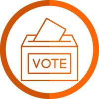 Voting Booth Line Orange Circle Icon vector