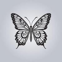 Butterfly shapes on white background for decorative design. vector