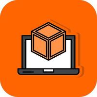 3D Design Filled Orange background Icon vector