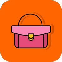 mujer bolso lleno naranja antecedentes icono vector