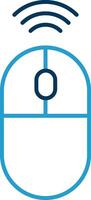 Wireless Mouse Line Blue Two Color Icon vector