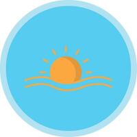 Sun Flat Multi Circle Icon vector