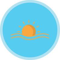 Sun Flat Multi Circle Icon vector