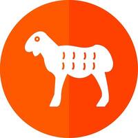 Sheep Glyph Red Circle Icon vector