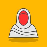 Moslem Woman Filled Shadow Icon vector