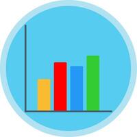 Bar Chart Flat Multi Circle Icon vector