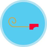 Party Blower Flat Multi Circle Icon vector