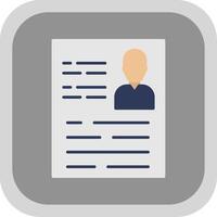 Resume Flat Round Corner Icon vector