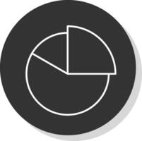 tarta gráfico línea gris circulo icono vector