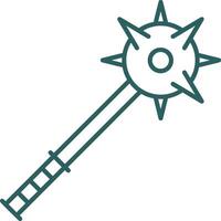 Mace Line Gradient Round Corner Icon vector