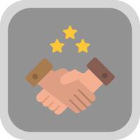 Partnership Handshake Flat Round Corner Icon vector
