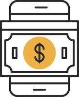 Banknotes Skined Filled Icon vector