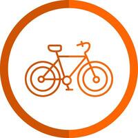 Bicycle Line Orange Circle Icon vector