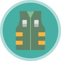 Bullet Proof Vest Flat Multi Circle Icon vector