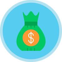 Dollar Sack Flat Multi Circle Icon vector