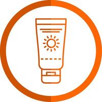 Sunscreen Line Orange Circle Icon vector