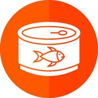 Tuna Glyph Red Circle Icon vector