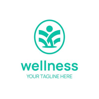 Wellness Happy Human Abstract Illustration Logo Icon Design Template Element