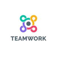 Human Teamwork Together Abstract Illustration Logo Icon Design Template Element vector