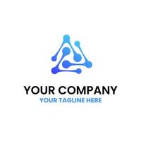 Triangle Dot Connect Data Logo vector