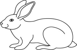 a rabbit is sitting in the coloring page vector