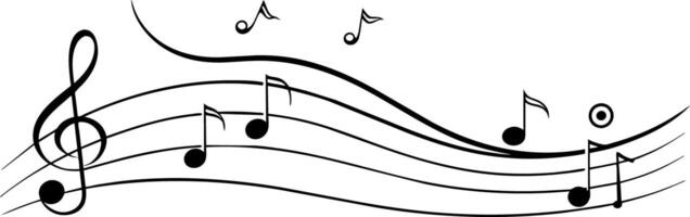 music notes and trebles on a white background vector