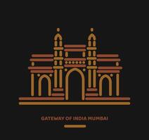 puerta de India ilustración icono vector