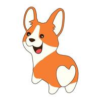 Cute Corgi standing isolated on white background vector