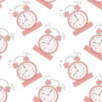 Cute school pattern with alarm vector