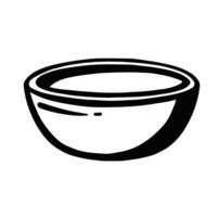 line drawing quirky cartoon bowl. illustration vector