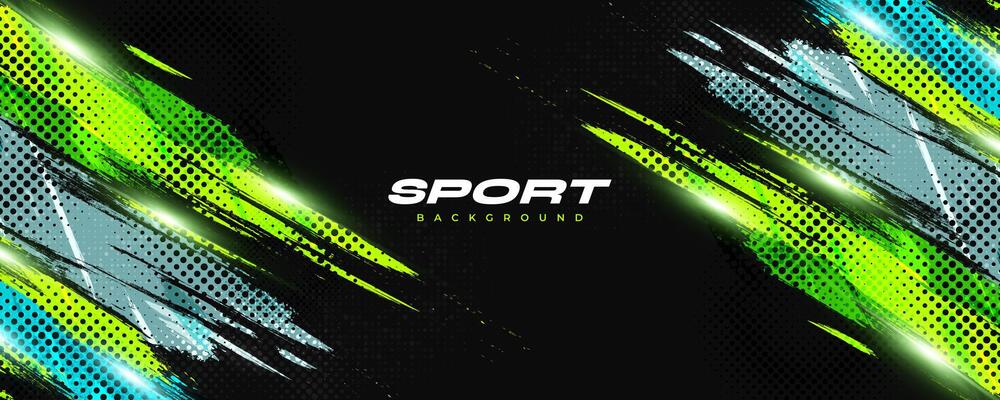 Sport Background with Grunge Brush Texture and Halftone Effect