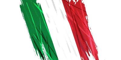 Italy Flag in Brush Paint Style with Halftone Effect. National Flag of Italy with Grunge Brush Concept vector