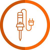 Welding Equipment Line Orange Circle Icon vector