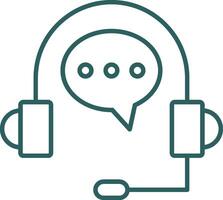 Customer Support Line Gradient Round Corner Icon vector