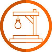 Gallows Line Orange Circle Icon vector