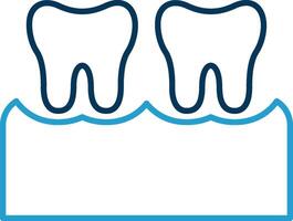 Gum Line Blue Two Color Icon vector