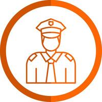 Policeman Line Orange Circle Icon vector