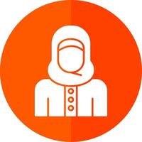 Islamic Woman Glyph Red Circle Icon vector