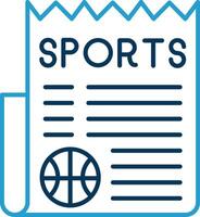 Deportes Noticias línea azul dos color icono vector