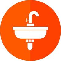 Sink Glyph Red Circle Icon vector