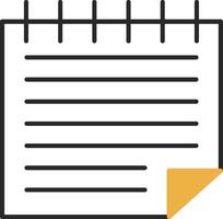 Notes Skined Filled Icon vector