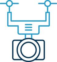 Camera Drone Line Blue Two Color Icon vector