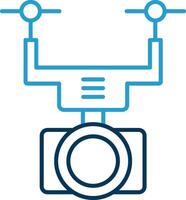 Camera Drone Line Blue Two Color Icon vector