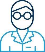 scientist Line Blue Two Color Icon vector