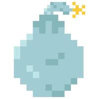 Bomb for 8-bit games. icon in pixel art style vector