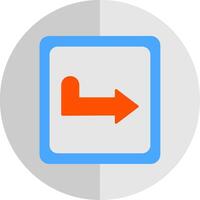 Turn Right Flat Scale Icon vector