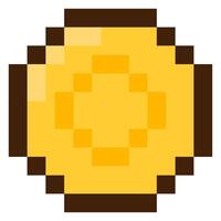 Coin for 8-bit games. Scon in pixel art style vector