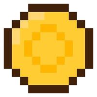 Coin for 8-bit games. Scon in pixel art style vector