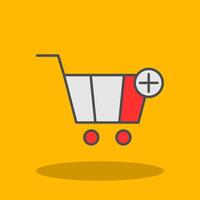 Add To Cart Filled Shadow Icon vector