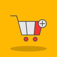 Add To Cart Filled Shadow Icon vector